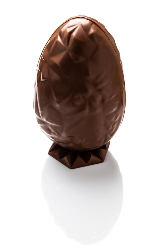 Oeuf Froissé chocolat blanc garni - L 23cm (Tarif école)