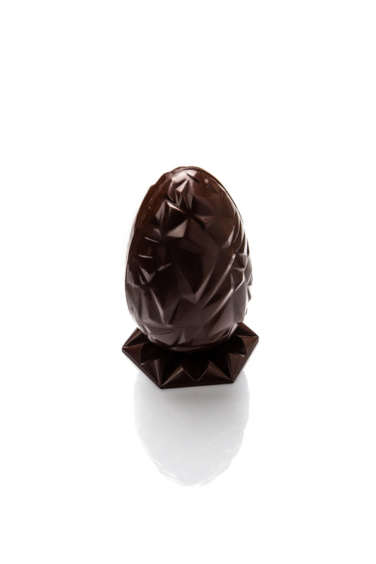 Oeuf Froissé chocolat noir garni - M 18cm (Tarif écoles)