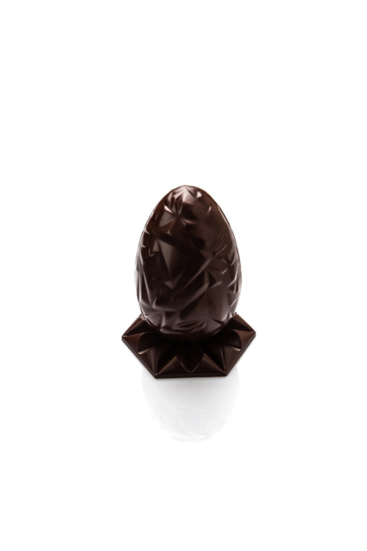 Oeuf Froissé chocolat noir  garni- S 15cm