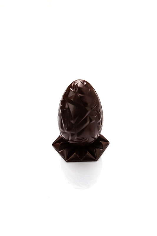 Oeuf Froissé chocolat noir garni - S 15cm (Tarif écoles)