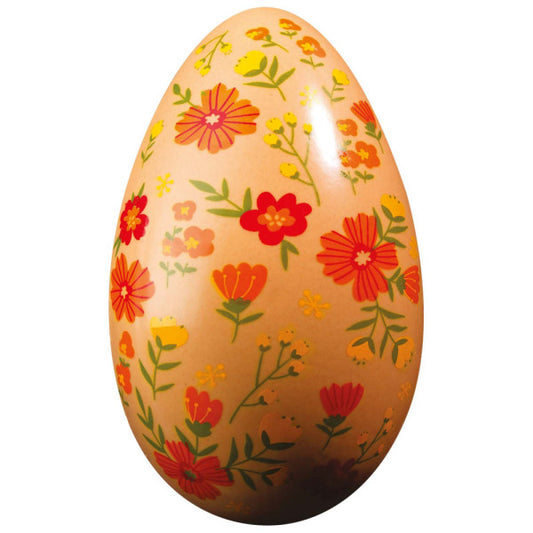 Oeuf Floral chocolat au lait garni - 13cm (Tarif écoles)